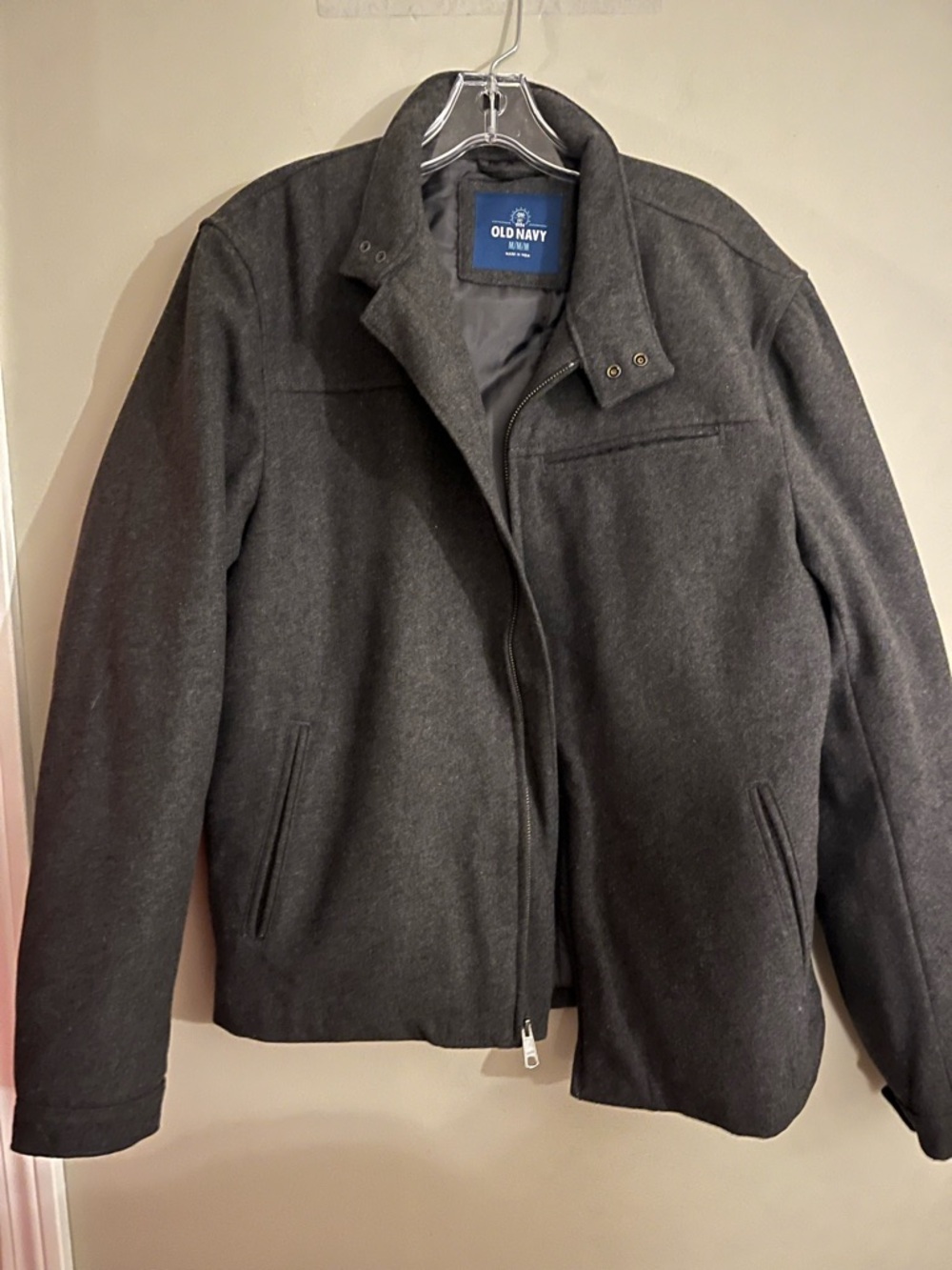 Old Navy Men's Charcoal Gray Wool-Blend Coat